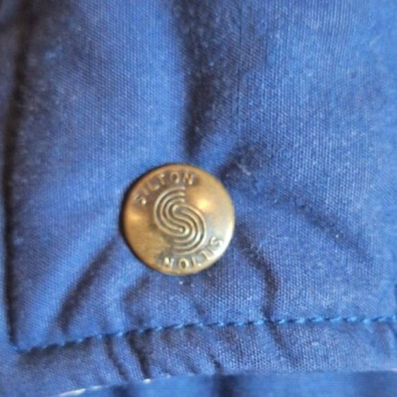 Vintage Blue Down Puffer Vest Multi Gear Silton Reversible Cream 70s Retro Sz M - Picture 4 of 15